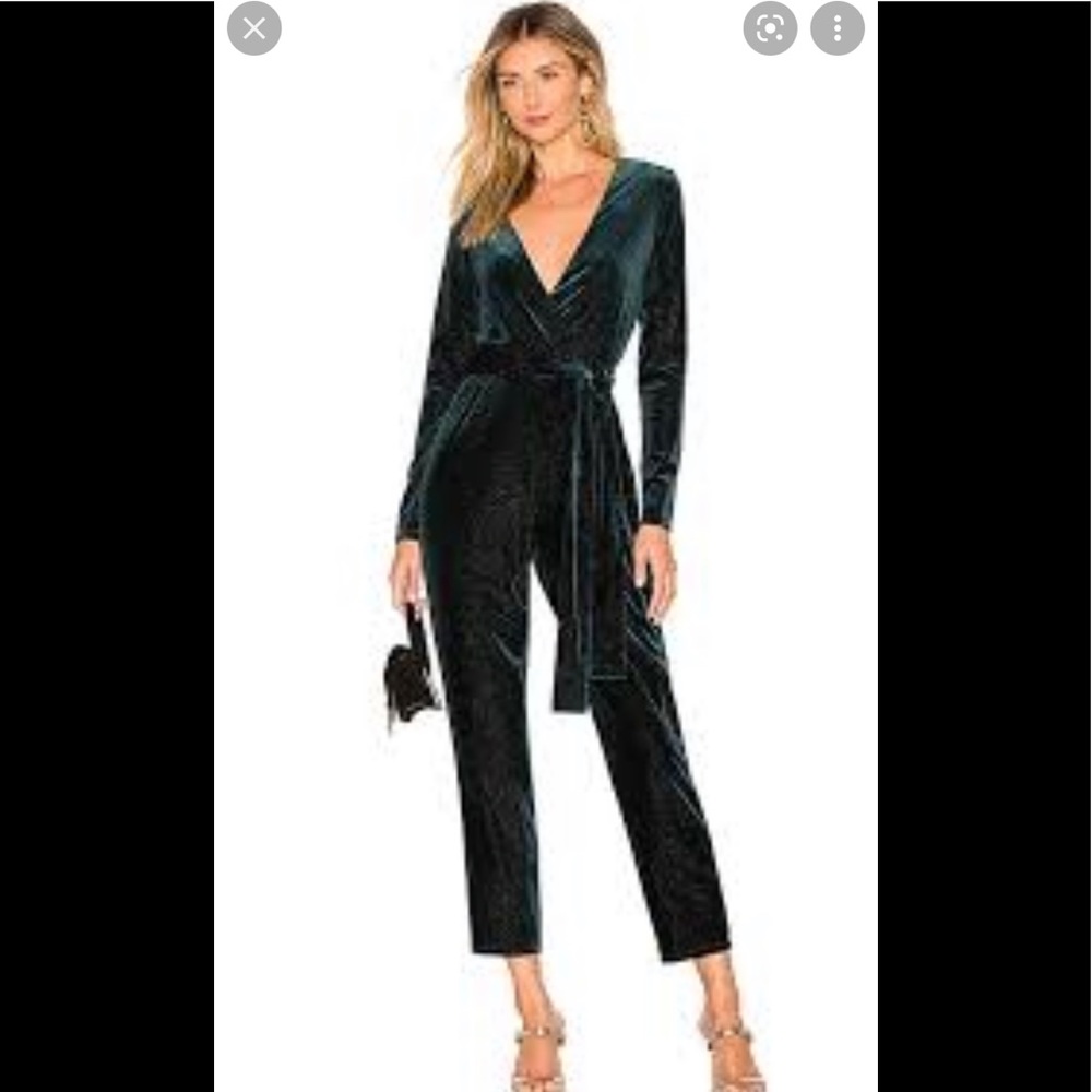 Lovers and Friends Emerald Green Velvet Jumpsuit -Medium